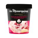 LA MENORQUINA Gourmet inspiración balear Tarrina de helado de nata y tarta queso Mahón, con salsa de frambuesa 450 ml