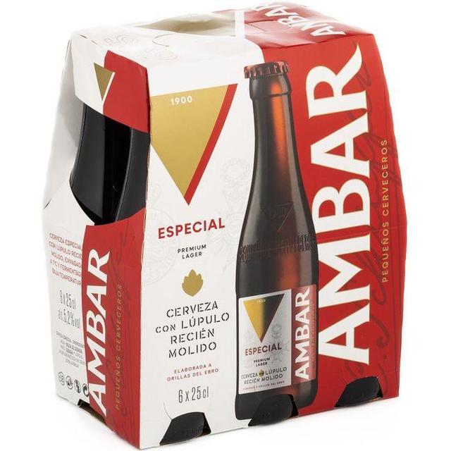 Cerveza especial ambar, pack 6x25 cl