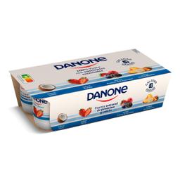 Yogur sabor coco, fresa, frutos del bosque y macedonia Danone pack 8 x 120 g