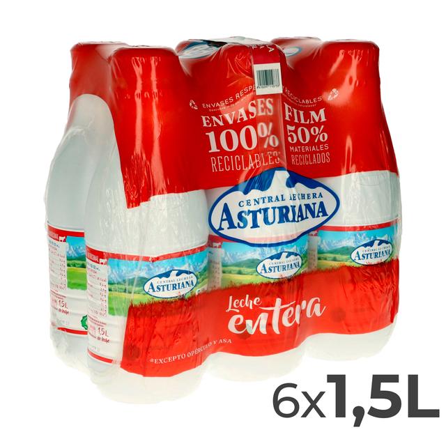 Leche entera Central Lechera Asturiana botella 6 x 1.5 l