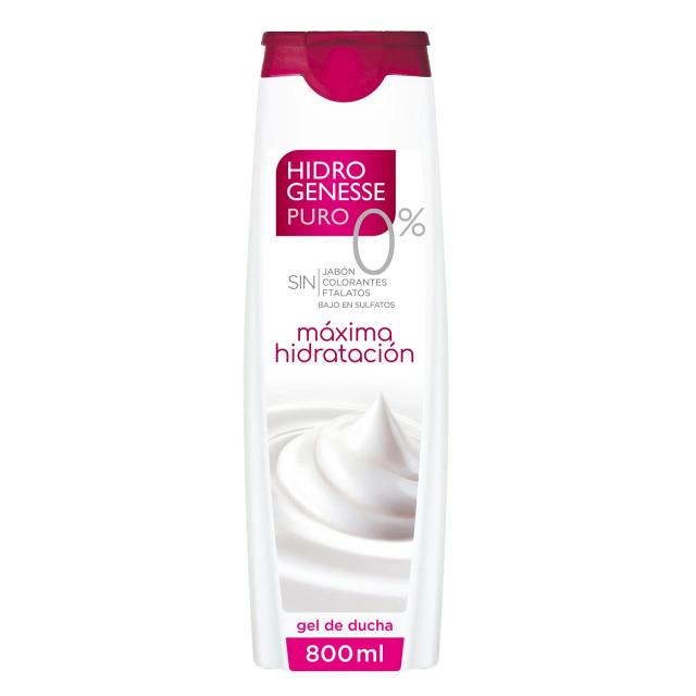 Gel de ducha Puro 0% Hidratante Hidrogenesse 800 ml