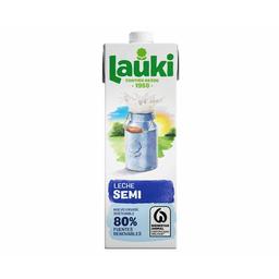 LAUKI Leche semidesnatada de vaca, de origen 100% español 1l