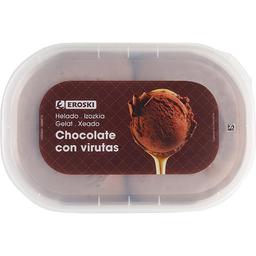 Helado de chocolate eroski, tarrina 1 litro
