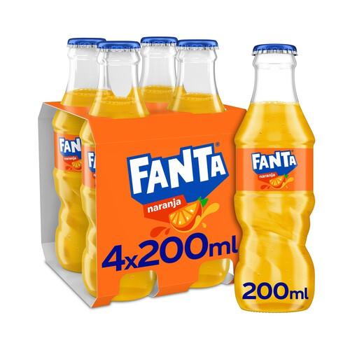 FANTA Refresco de naranja FANTA pack 4 uds. x 20 cl