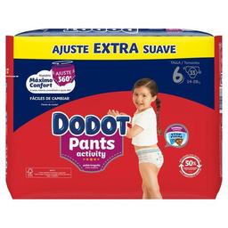 Pants 14-19 kg talla 6 dodot activity extra, paquete 35 uds