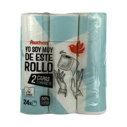 PRODUCTO ALCAMPO Papel higiénico compacto de doble capa con certificado Ecolabel 24 uds