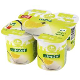 Yogur sabor  limón Carrefour Classic' pack de 4 unidades de 125 g