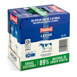 Leche entera Pascual brik 6 x 1 l