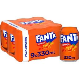 Refresco de naranja fanta, pack 9x33 cl