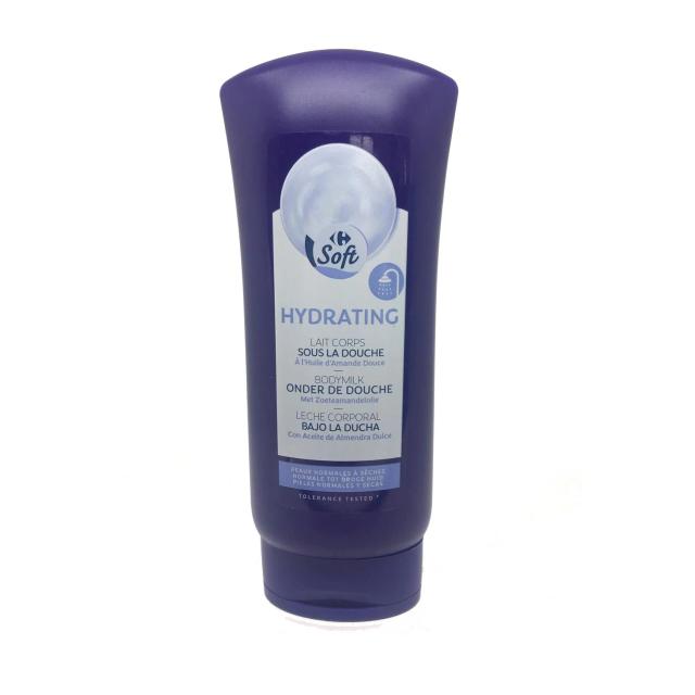 Leche corporal bajo la ducha hidratante para pieles normales y secas Soft Carrefour 400 ml