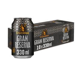 Cerveza tostada Cruzcampo gran reserva malta pack de 10 latas de 33 cl