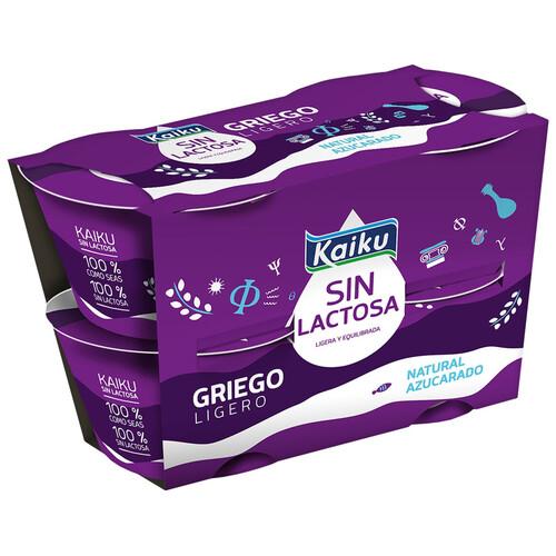 KAIKU Yogur griego natural azucarado y sin lactosa 4 x 90 g