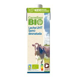 Leche semidesnatada ecológica Carrefour Bio brik 1 l