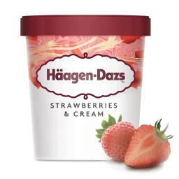 Helado de fresas y crema Häagen Dazs sin gluten 460 ml