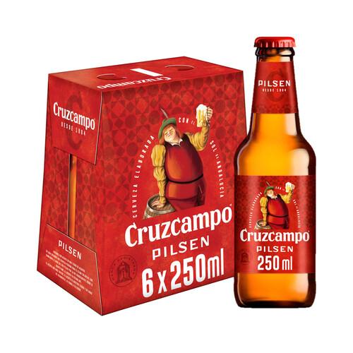 CRUZCAMPO Cervezas rubias tipo larger, estilo Pilsen pack de 6 uds x 25 cl