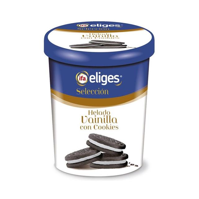 Helado vainilla con cookies IFA ELIGES tarrina 335 g