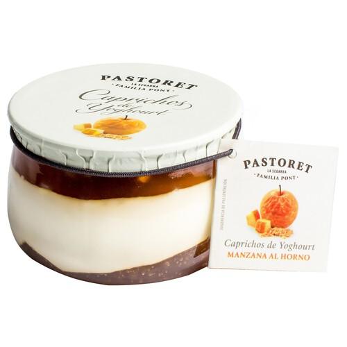 PASTORET Yogur griego cremoso natural azucarado, con manzana al horno  Caprichos de yogur 150 g