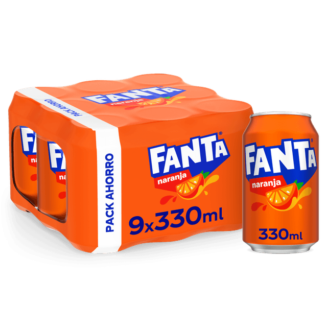 Fanta de naranja pack 9 latas de 33 cl