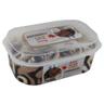 AUCHAN Tarrina de helado de chocolate con salsa sabor chocolate y trocitos de chocolate con leche y blanco 900 ml. Producto Alcampo