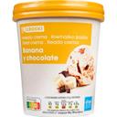 Helado de plátano y chocolate eroski, tarrina 500 ml