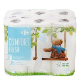 Papel higiénico Confort Fresh Carrefour 12 rollos