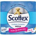 Papel higiénico scottex megarollo, paquete 9 rollos