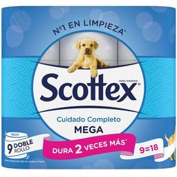 Papel higiénico scottex megarollo, paquete 9 rollos