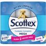 Papel higiénico scottex megarollo, paquete 9 rollos