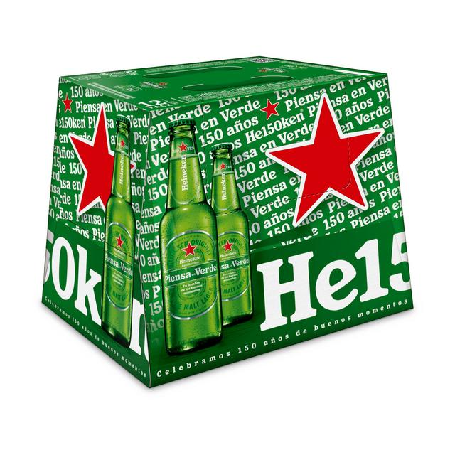 Cerveza rubia Heineken Lager pack 12 botellas 25 cl