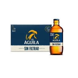 Cerveza El Águila sin filtrar pack 12 botellas 33 cl
