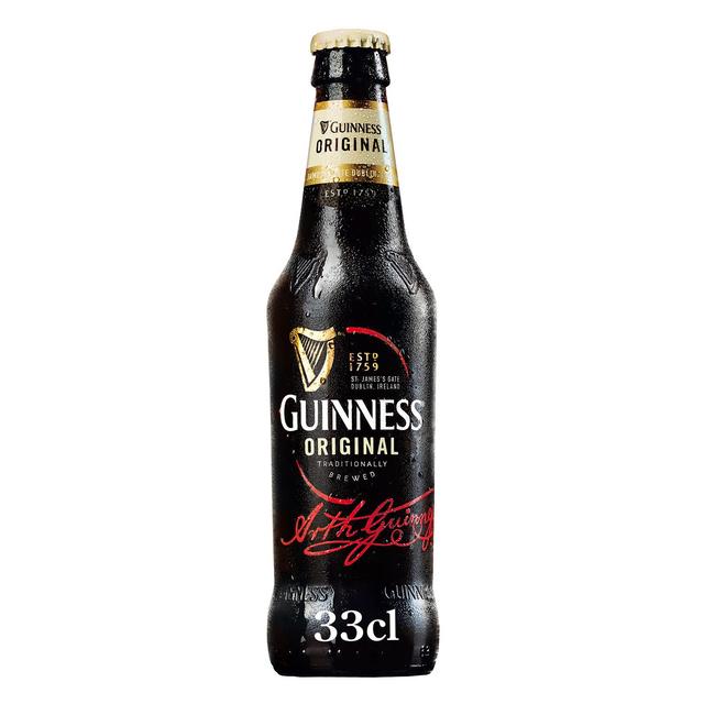 Cerveza negra irlandesa GUINNESS original botellín 33 cl
