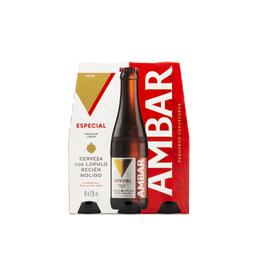 Cerveza Ambar Lager especial pack de 6 botellas de 25 cl