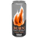 BURN Zero Bebida energética sin azúcar, con sabor a melocotón lata de 50 cl