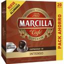 Café en cápsulas espresso intenso Marcilla caja 20 unidades