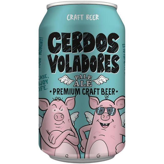 Cerveza sin gluten cerdos voladores, lata 33 cl