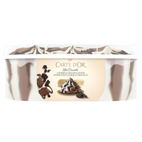 CARTE D'OR Les desserts de Frigo Tarrina de helado de nata y chocolate con trocitos de galletas 825 ml
