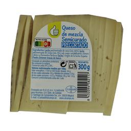 PRODUCTO ECONÓMICO ALCAMPO Queso mezcla semicurado precortado PRODUCTO ECONÓMICO ALCAMPO YA CORTADO 300 g