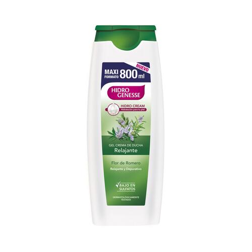 HIDRO GENESSE Gel de baño o ducha relajante y depurativo, sin parabenes y con flor de romero 800 ml