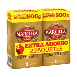 MARCILLA Café molido natural pack de 2uds x500 g