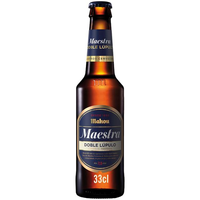 Cerveza Mahou Maestra tostada doble lúpulo botella 33 cl