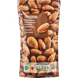 Almendra con piel cruda eroski, bolsa 175 g