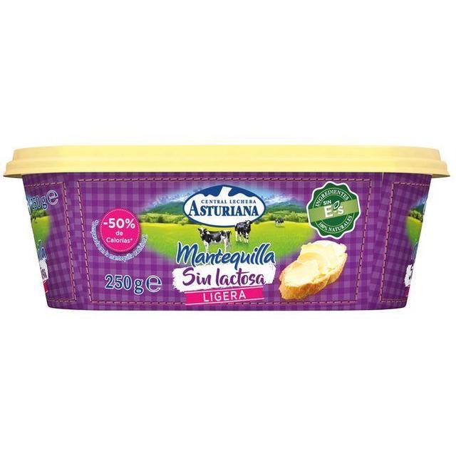Mantequilla ligera sin lactosa asturiana, tarrina 250 g