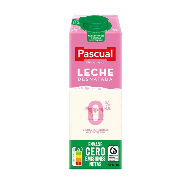 Leche desnatada 0% MG Pascual brik 1 l