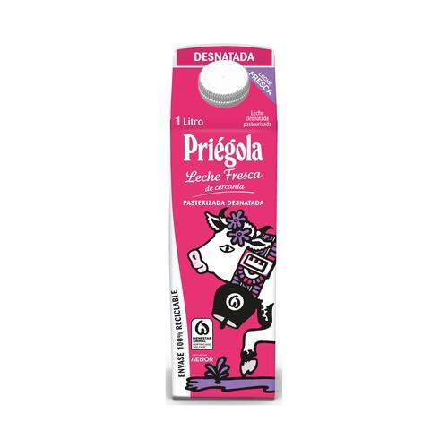 PRIÉGOLA Leche de vaca fresca, pasteurizada y desnatada 1 l