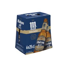 Cerveza MAHOU 0,0 tostada botellín 6x25 cl