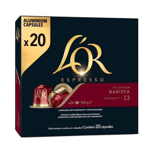 Café selección barista compatible nespresso l'or, paquete 20 uds