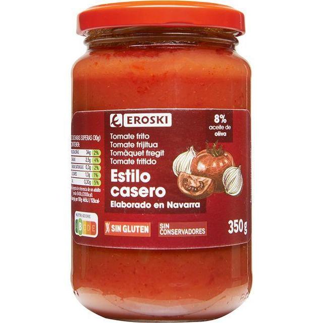 Tomate frito casero con aceite de oliva eroski, frasco 350 g 