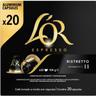 Café ristretto compatible nespresso l'or, caja 20 uds