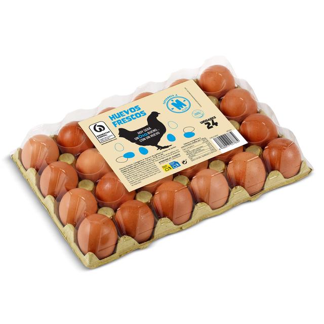 Huevos frescos categoría A clase M Dia bandeja 24 unidades