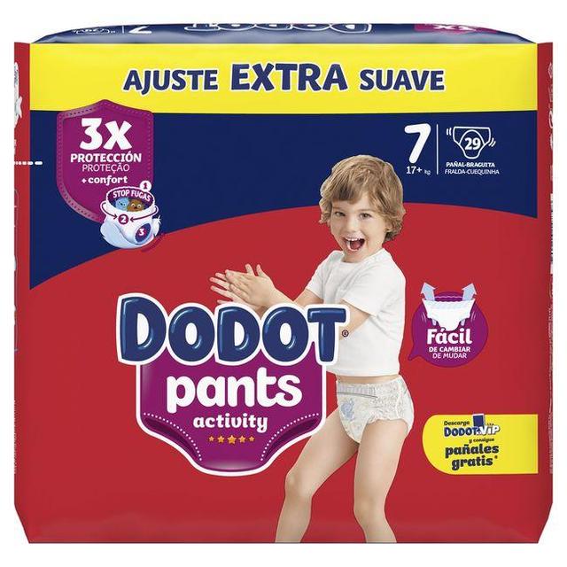 Pants jumbo +17 kg talla 7 dodot activity extra, paquete 29 uds